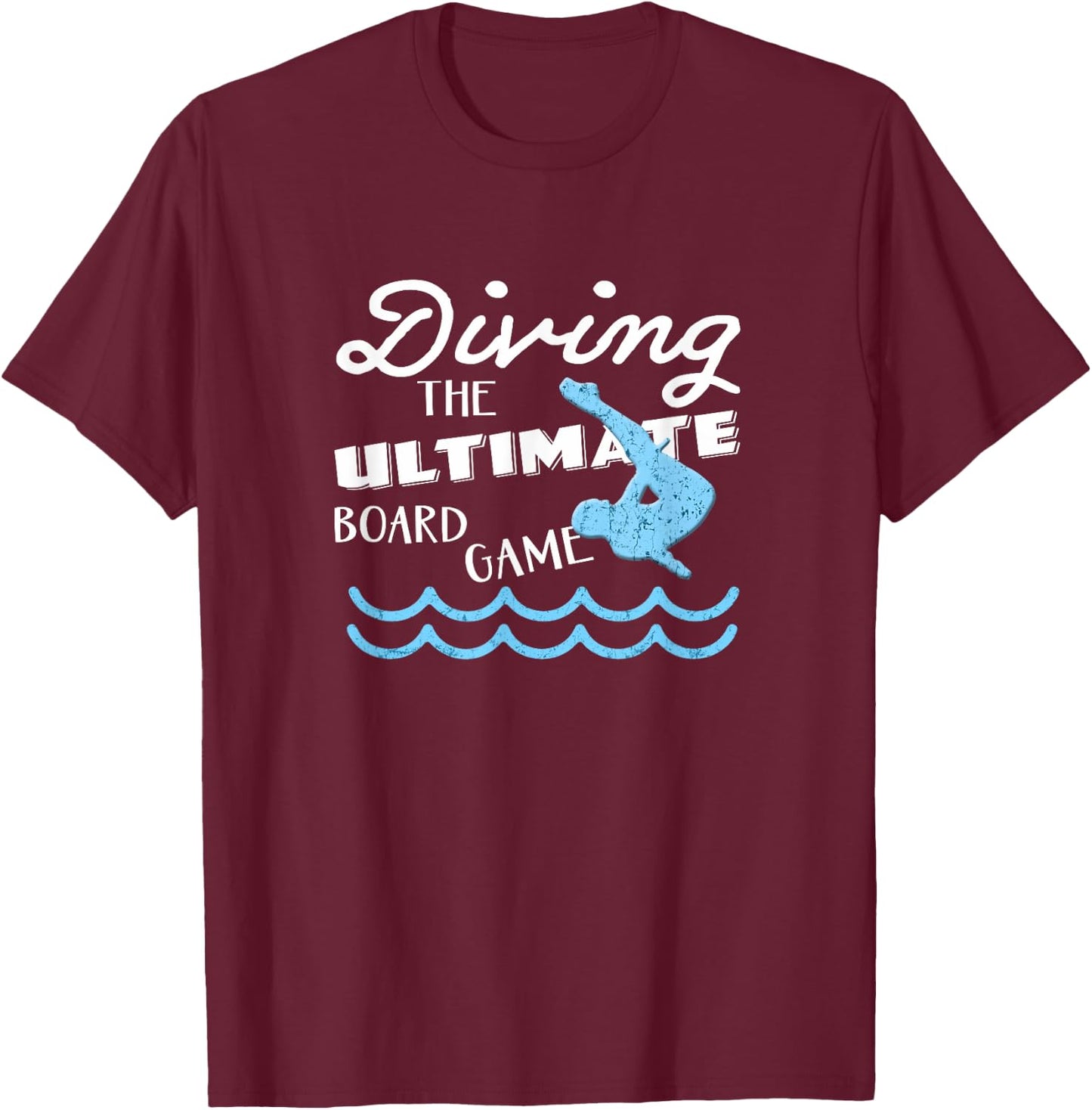 Funny Springboard Divers & Diving Board Game Boys Gift T-Shirt - T-Shirt | Maroon