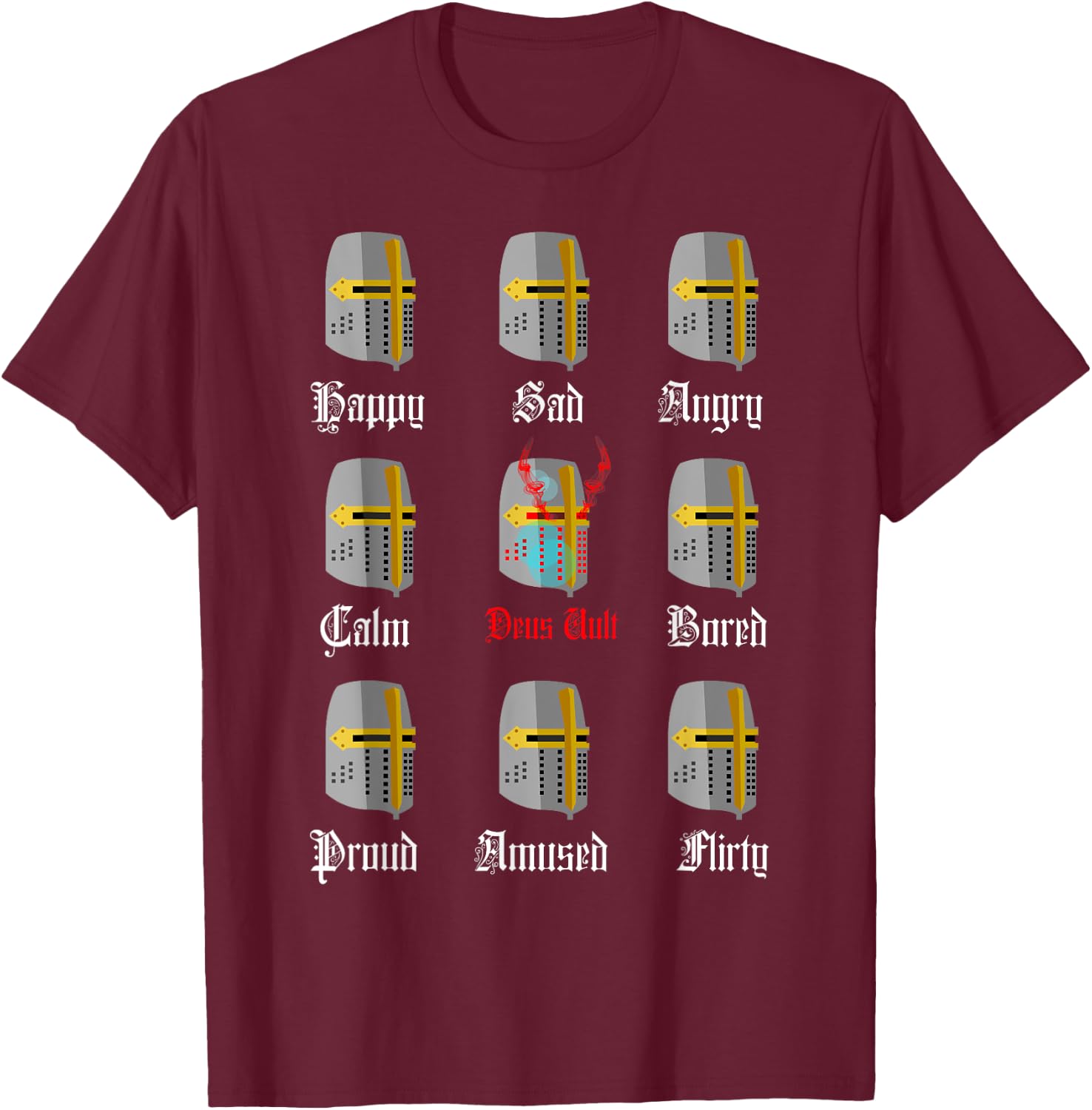 Knight Templar Moods T-Shirt - T-Shirt | Maroon