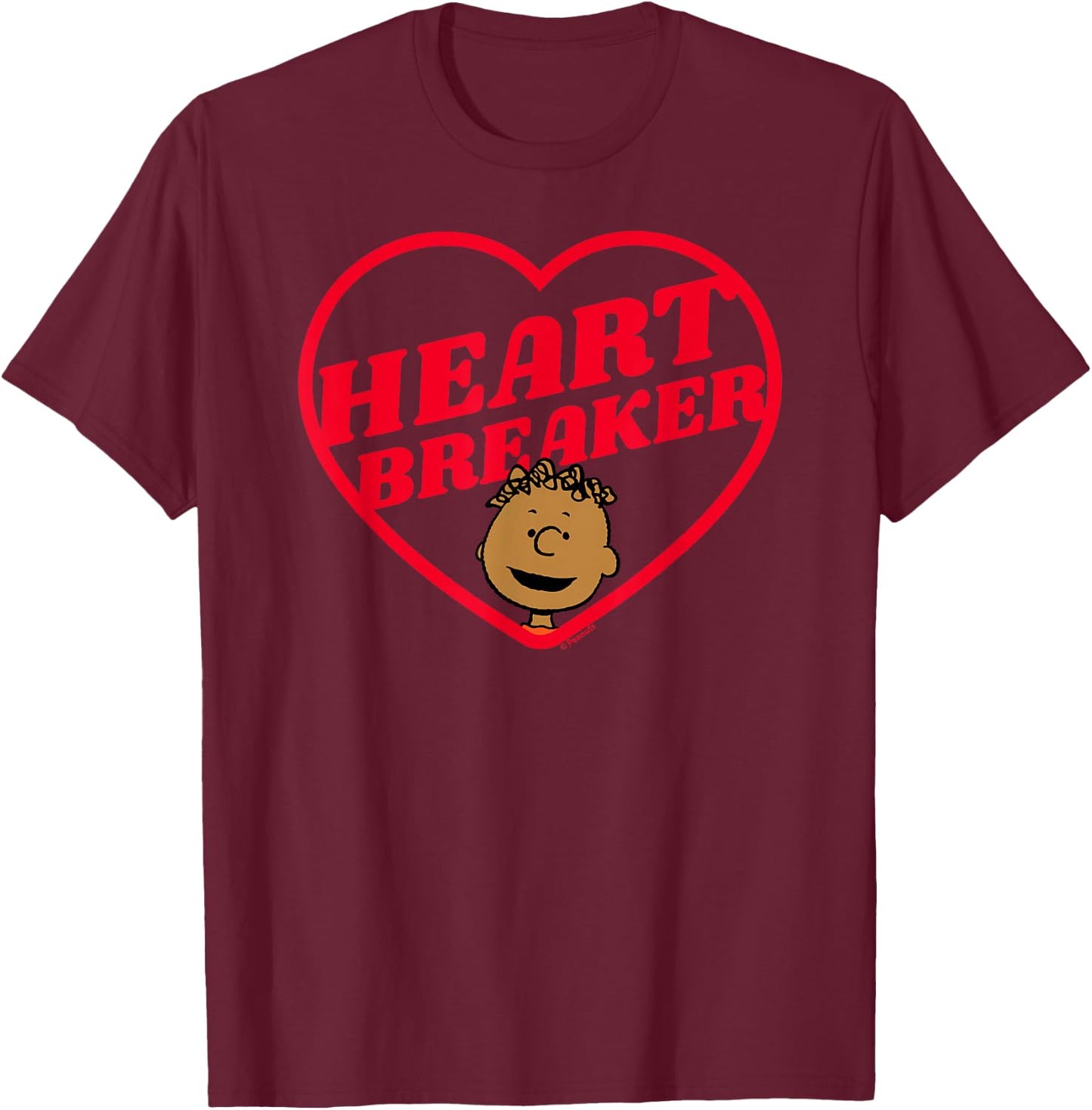 Peanuts Heartbreaker Franklin T-Shirt - T-Shirt | Maroon