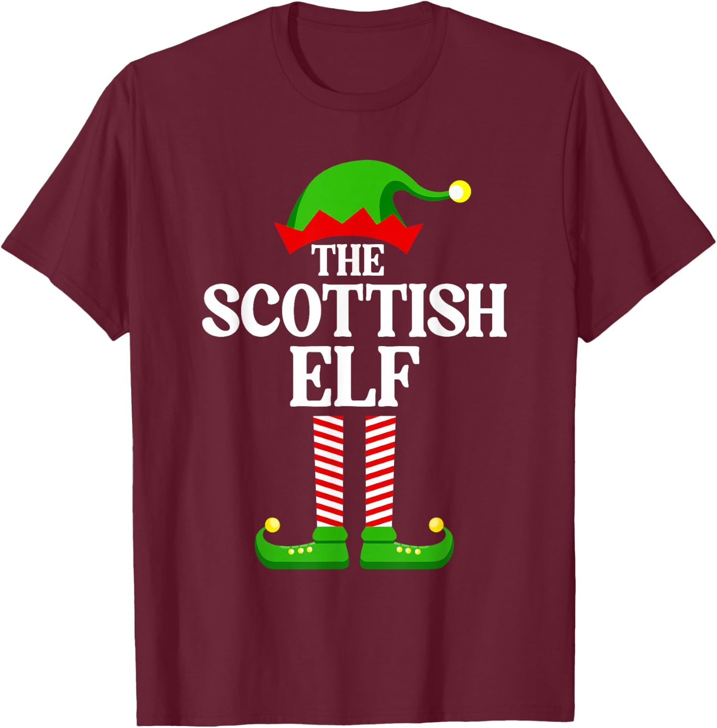 Scottish Elf Family Matching Group Funny Christmas T-Shirt - T-Shirt | Maroon