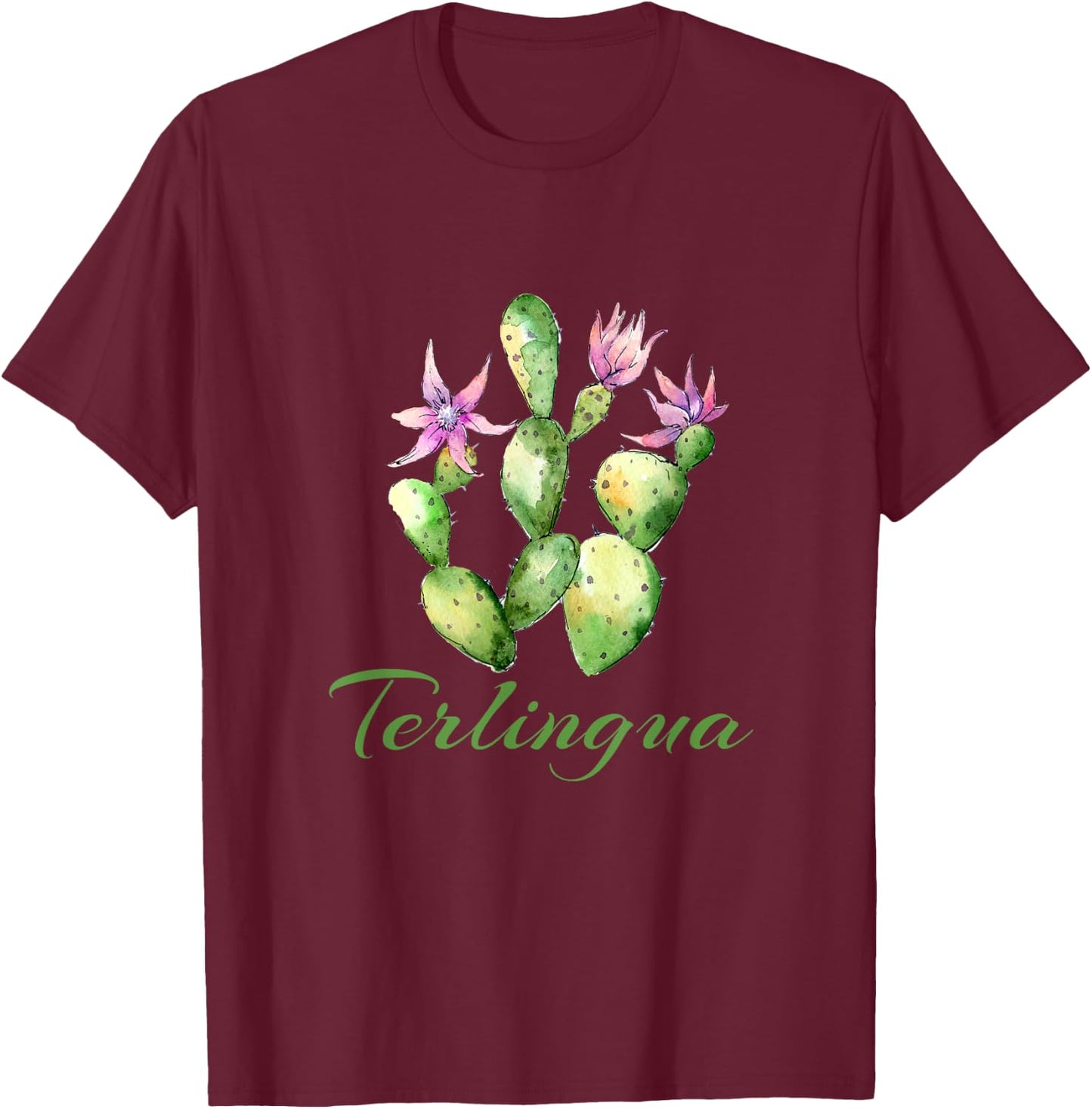 Terlingua Texas Cactus T-Shirt - T-Shirt | Maroon