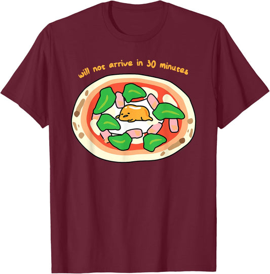 Gudetama the Lazy Egg Pizza Shirt T-Shirt - T-Shirt | Maroon