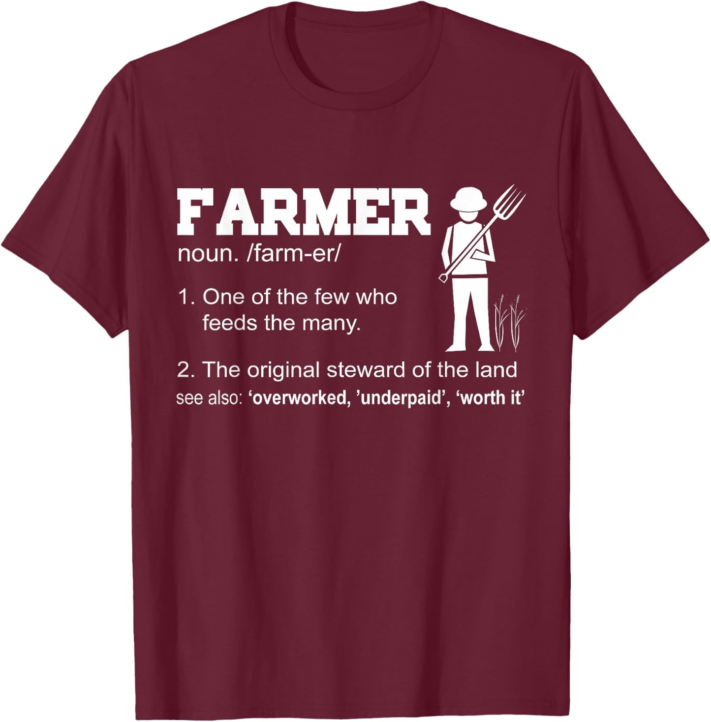 Farmer Funny - One Of The Few Who Feeds The Many T-Shirt - T-Shirt | Maroon