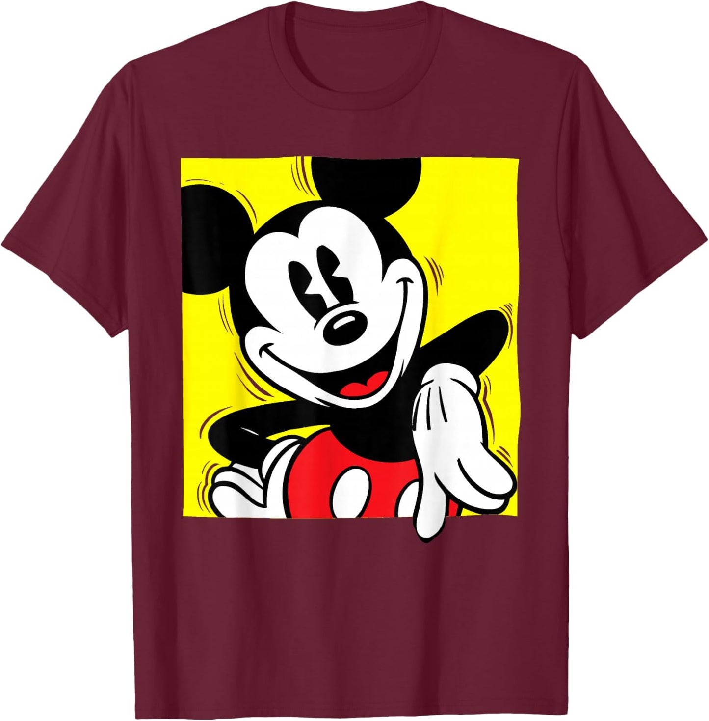Disney - Mickey Mouse Vintage Square T-Shirt - T-Shirt | Maroon
