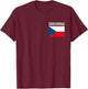 Czech Republic Flag Patriotic National Roots Souvenir T-Shirt - T-Shirt | Maroon