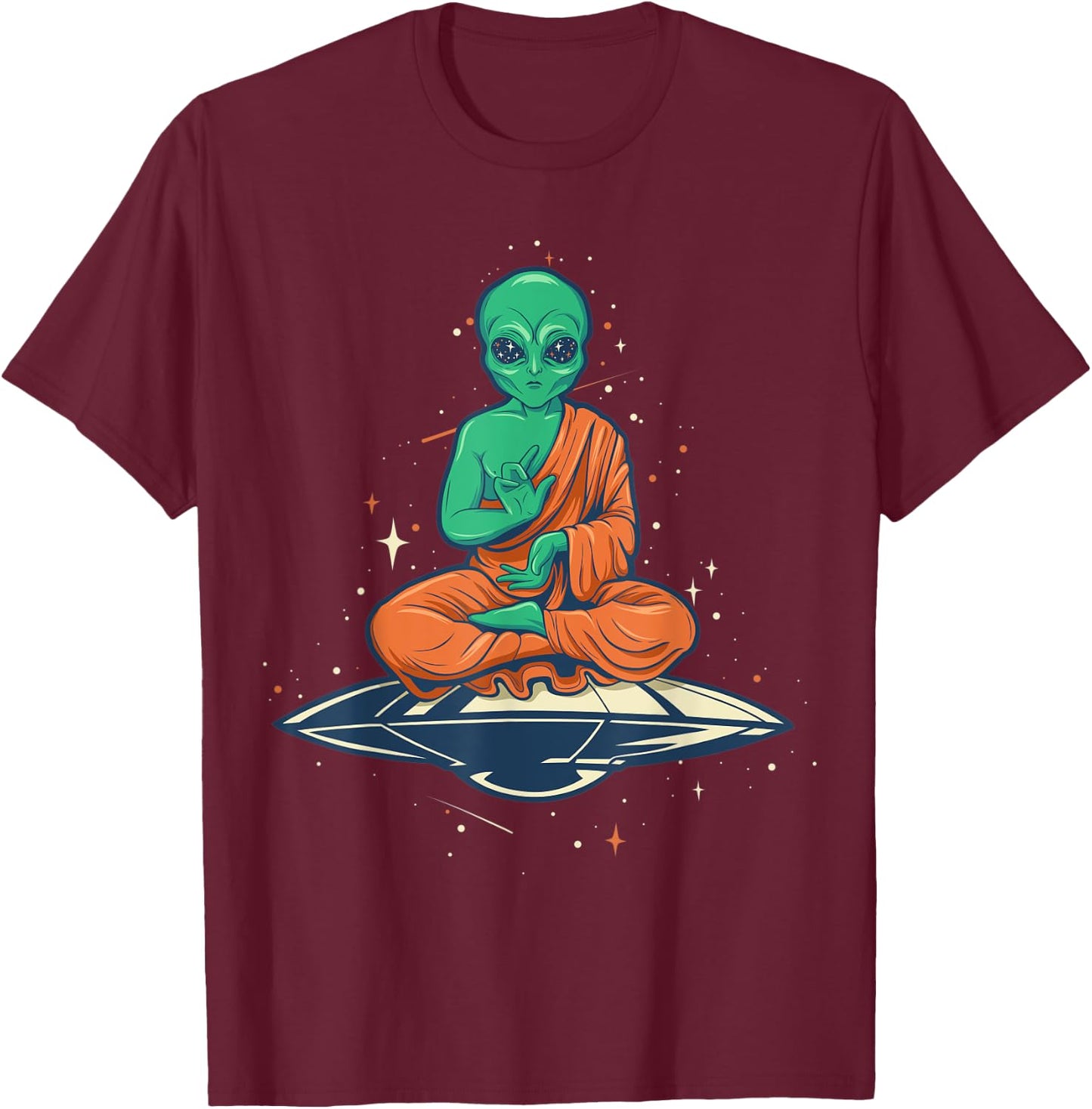 Alien Buddha T-Shirt - T-Shirt | Maroon
