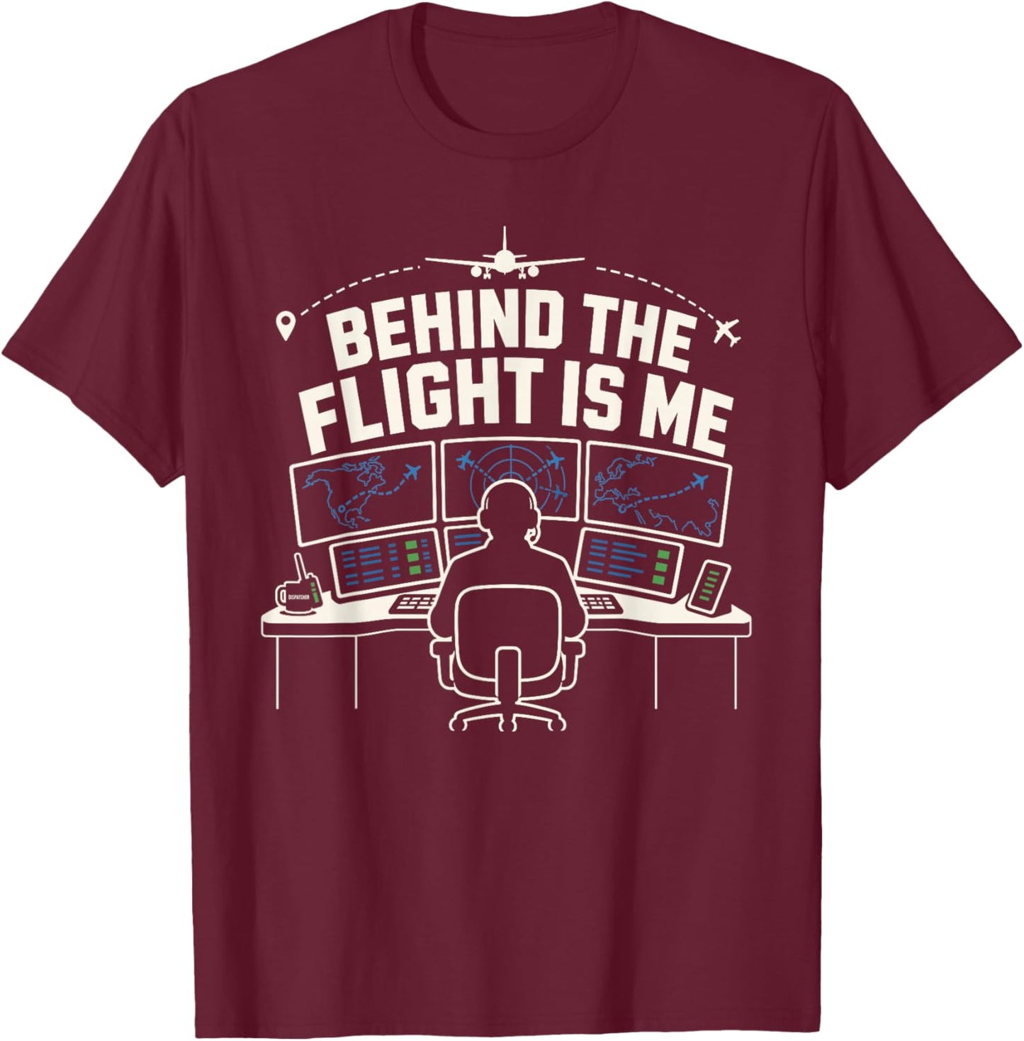 Aircraft Dispatcher Flight Dispatcher Aviation Operations T-Shirt - T-Shirt | Maroon