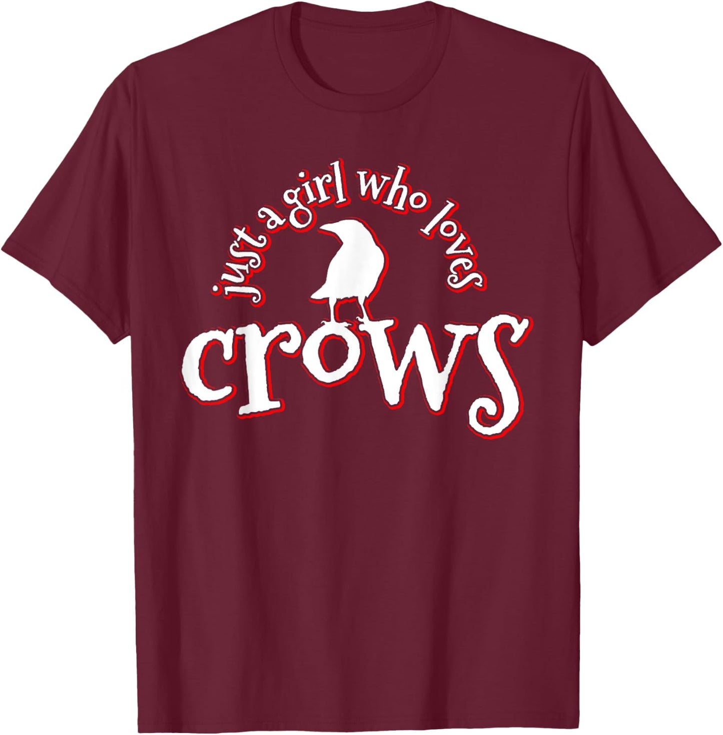 Crow Bird Animal Raven Gift T-Shirt - T-Shirt | Maroon