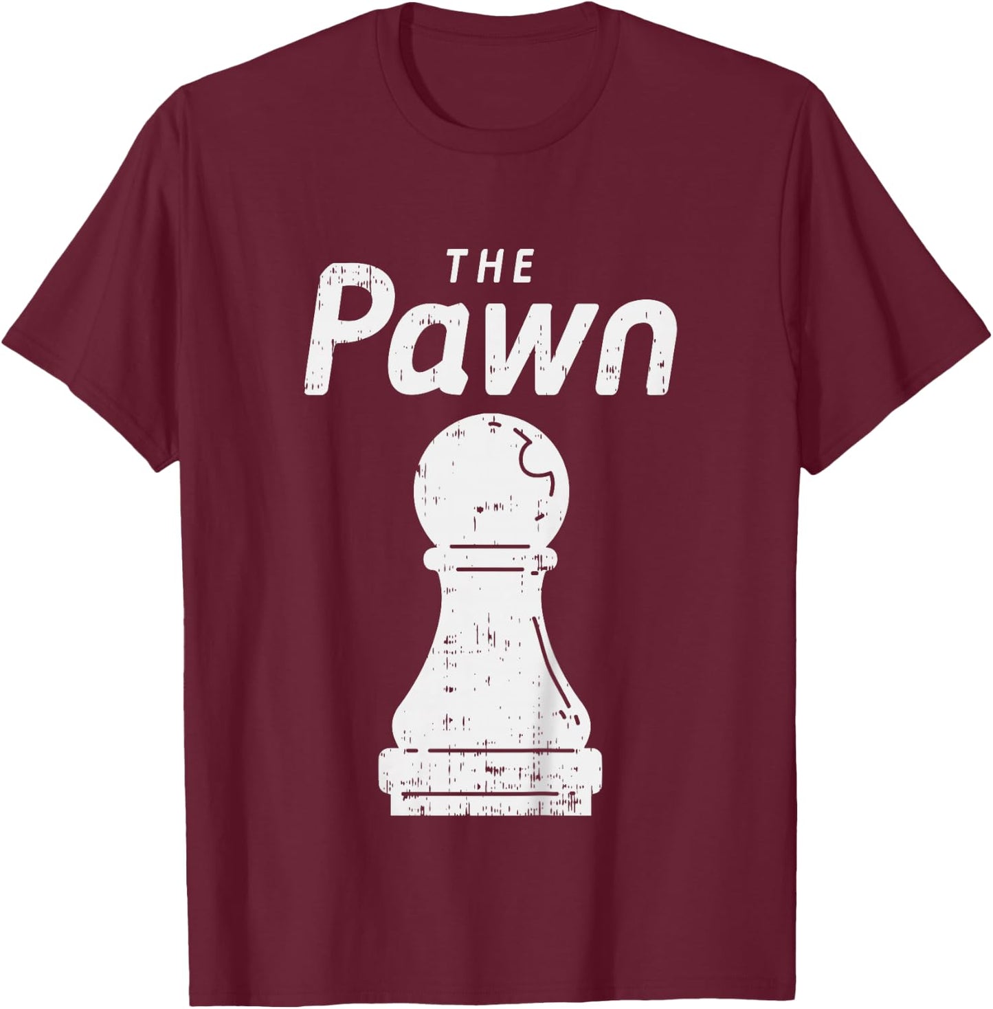 Kids Halloween Chess Piece The Pawn Shirt Group Matching Costume T-Shirt - T-Shirt | Maroon