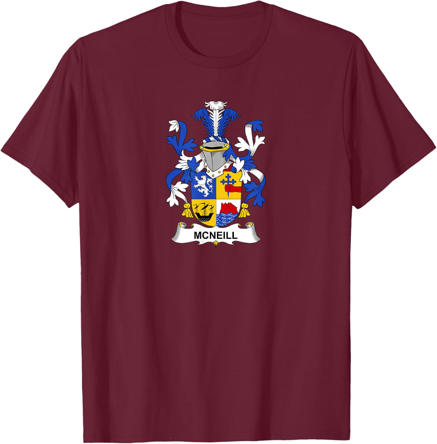 McNeill Coat of Arms - Family Crest Shirt T-Shirt - T-Shirt | Maroon