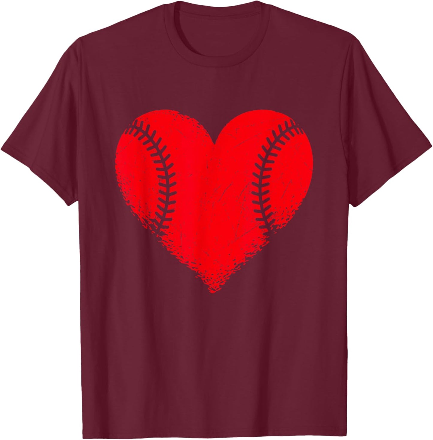 Valentines Day Baseball Heart Sport Boys Teens Girls kids T-Shirt - T-Shirt | Maroon