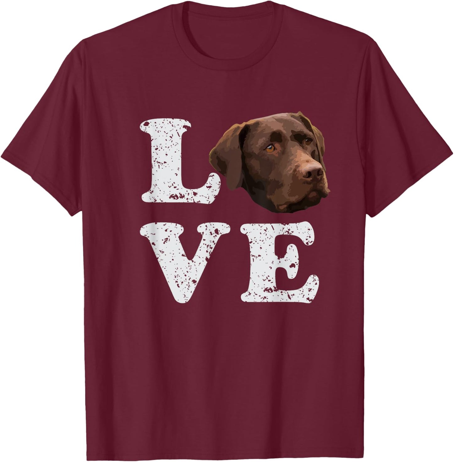I Love My Chocolate Lab | Labrador Retriever Dog Women Girls Kids T-Shirt - T-Shirt | Maroon