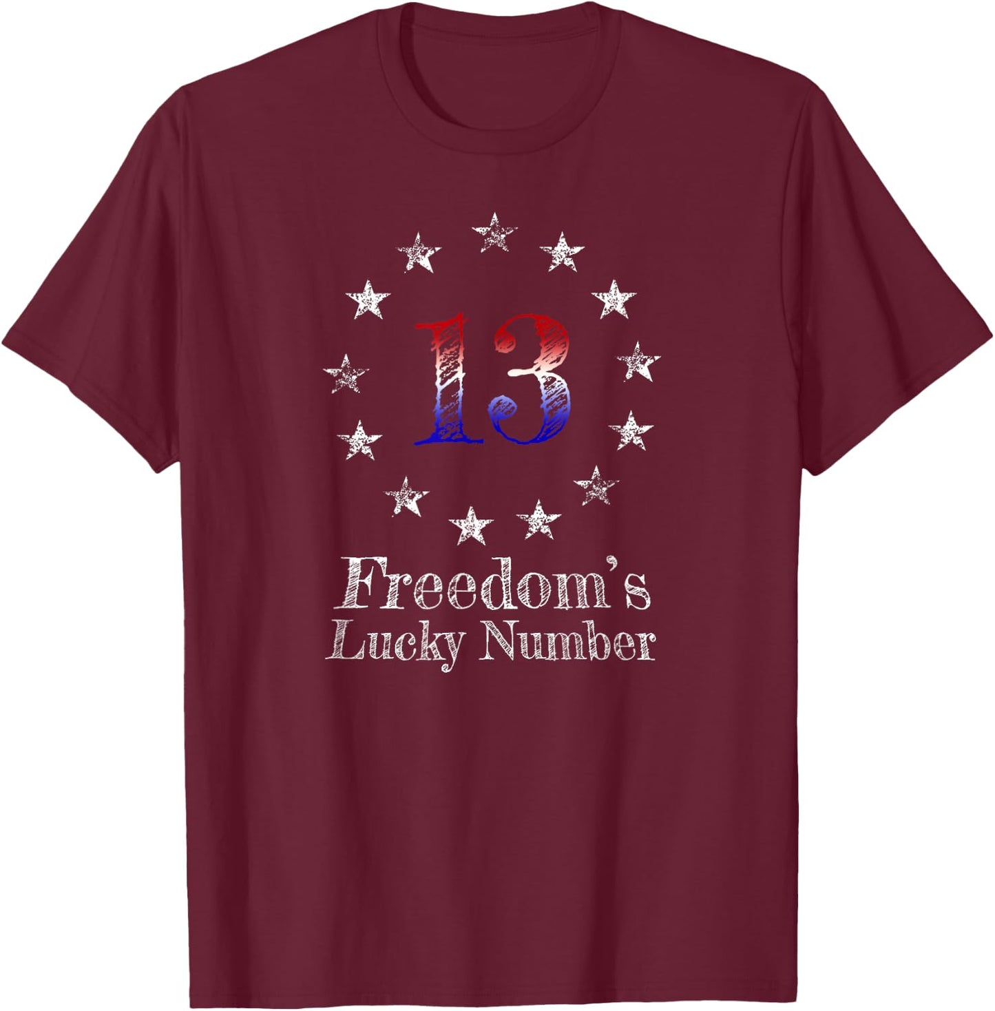 Betsy Ross Distressed Patriotic American Flag Inspired T-Shirt - T-Shirt | Maroon