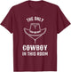 Cool Western Graphic For Boys and Men With Hat Cowboys T-Shirt - T-Shirt | Maroon