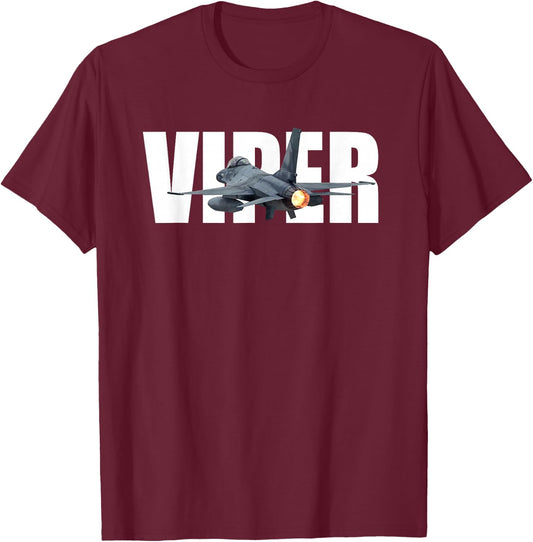 F-16 F16 Fighting Falcon Jet Fighter Plane Viper T-Shirt - T-Shirt | Maroon