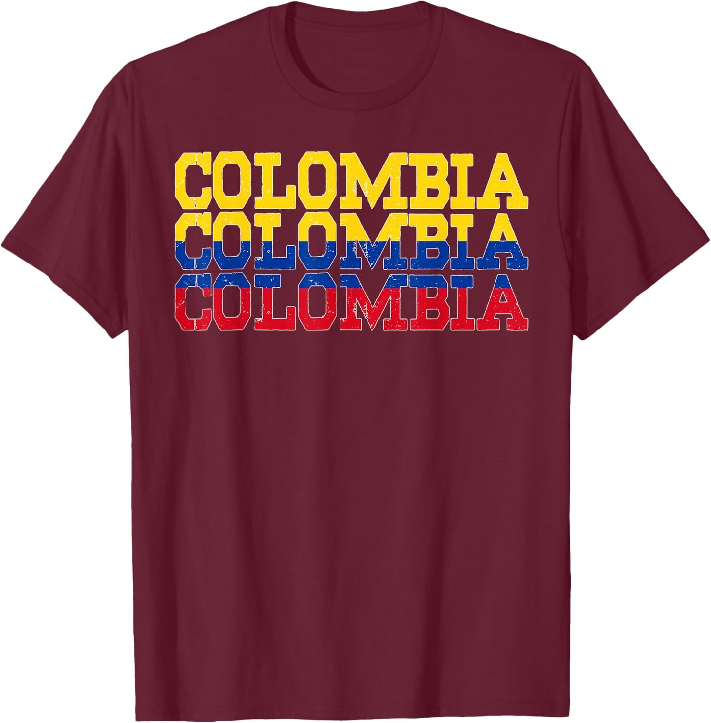 COLOMBIA | Colombian Flag Sports Lovers T-Shirt - T-Shirt | Maroon