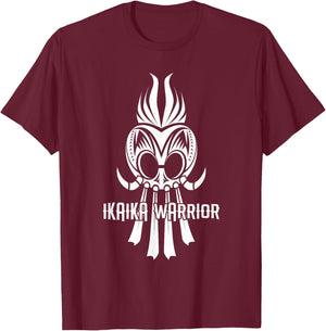 Ikaika Hawaiian Mythic Koa Tribal Warrior T-Shirt - T-Shirt | Maroon