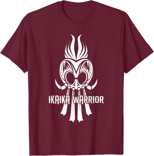 Ikaika Hawaiian Mythic Koa Tribal Warrior T-Shirt - T-Shirt | Maroon