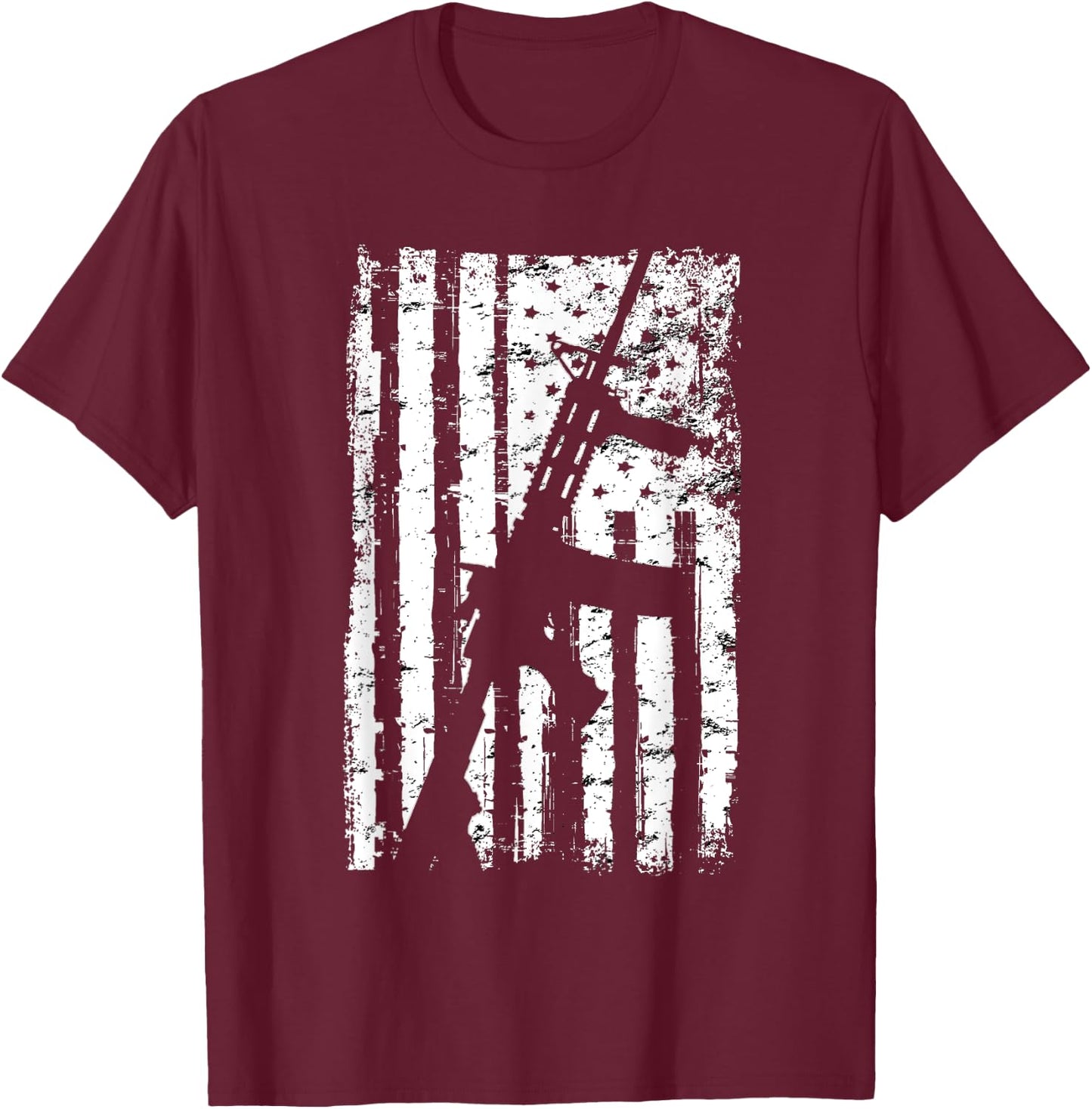 American Flag Eagle Military - AR15 American Flag T-Shirt - T-Shirt | Maroon