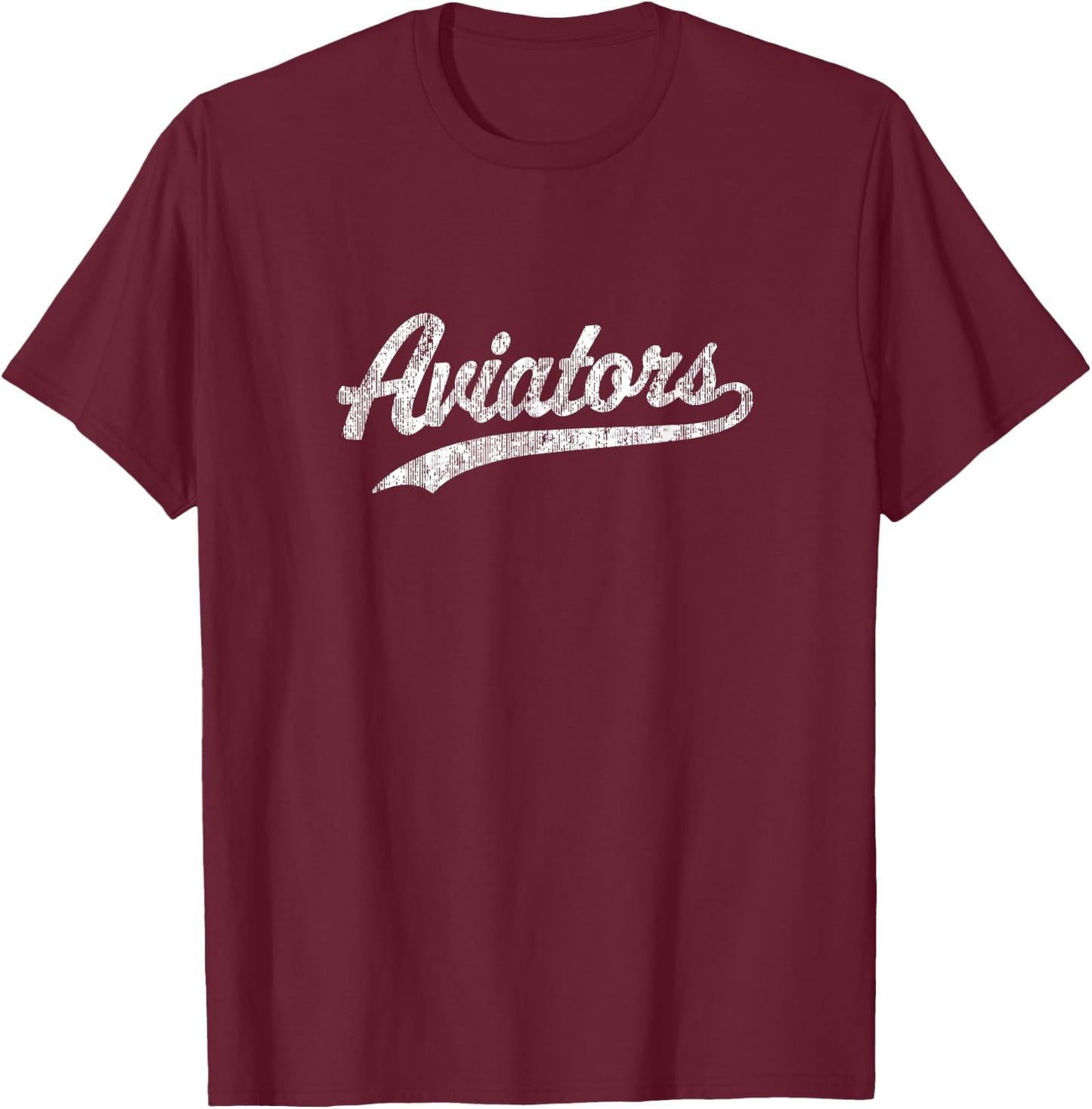 Aviators T Shirt Vintage Sports Name Design T-Shirt - T-Shirt | Maroon
