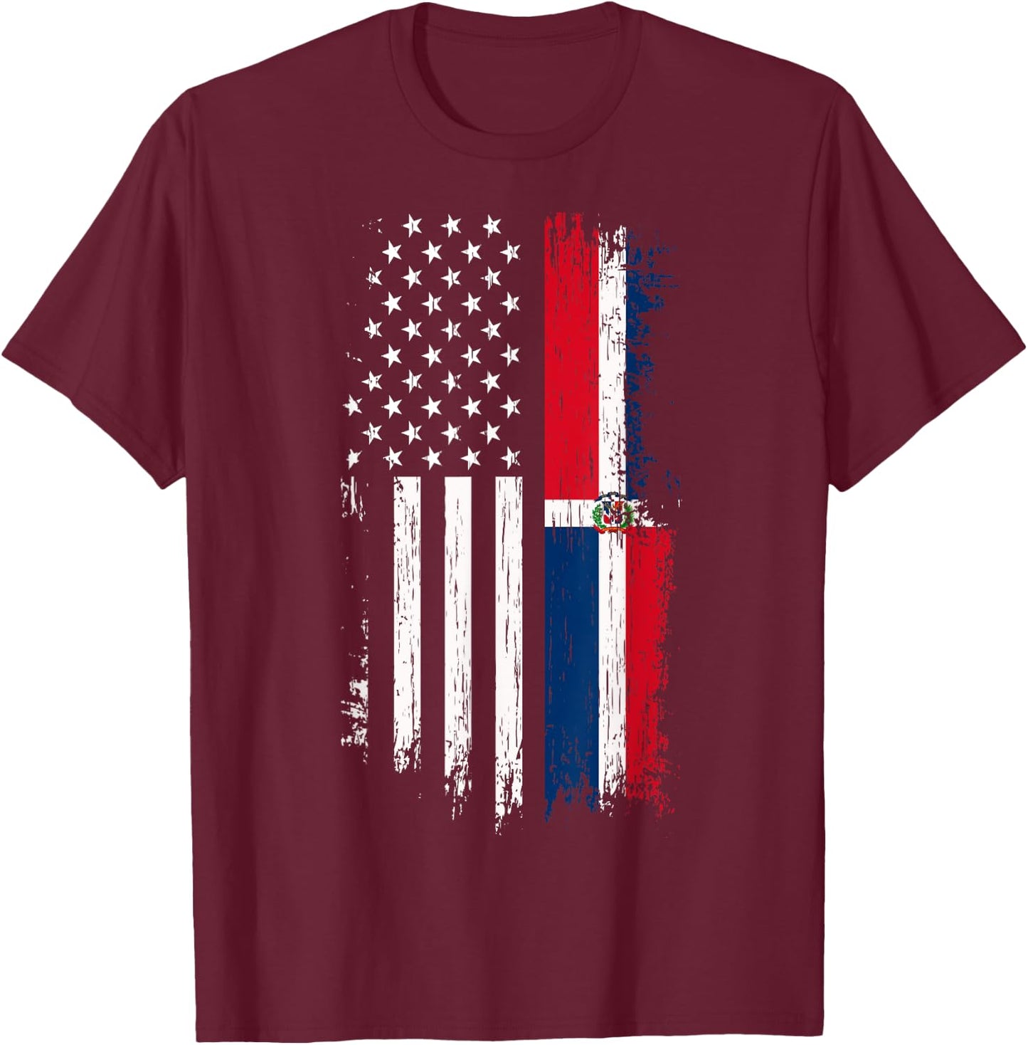 Dominican American Flag - Pride Dominica USA Shirt T-Shirt - T-Shirt | Maroon