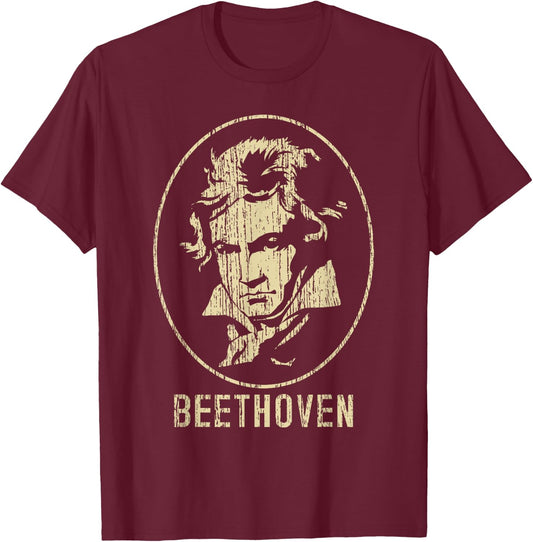 Beethoven Ludwig Van Classical Composer Gift T-Shirt - T-Shirt | Maroon