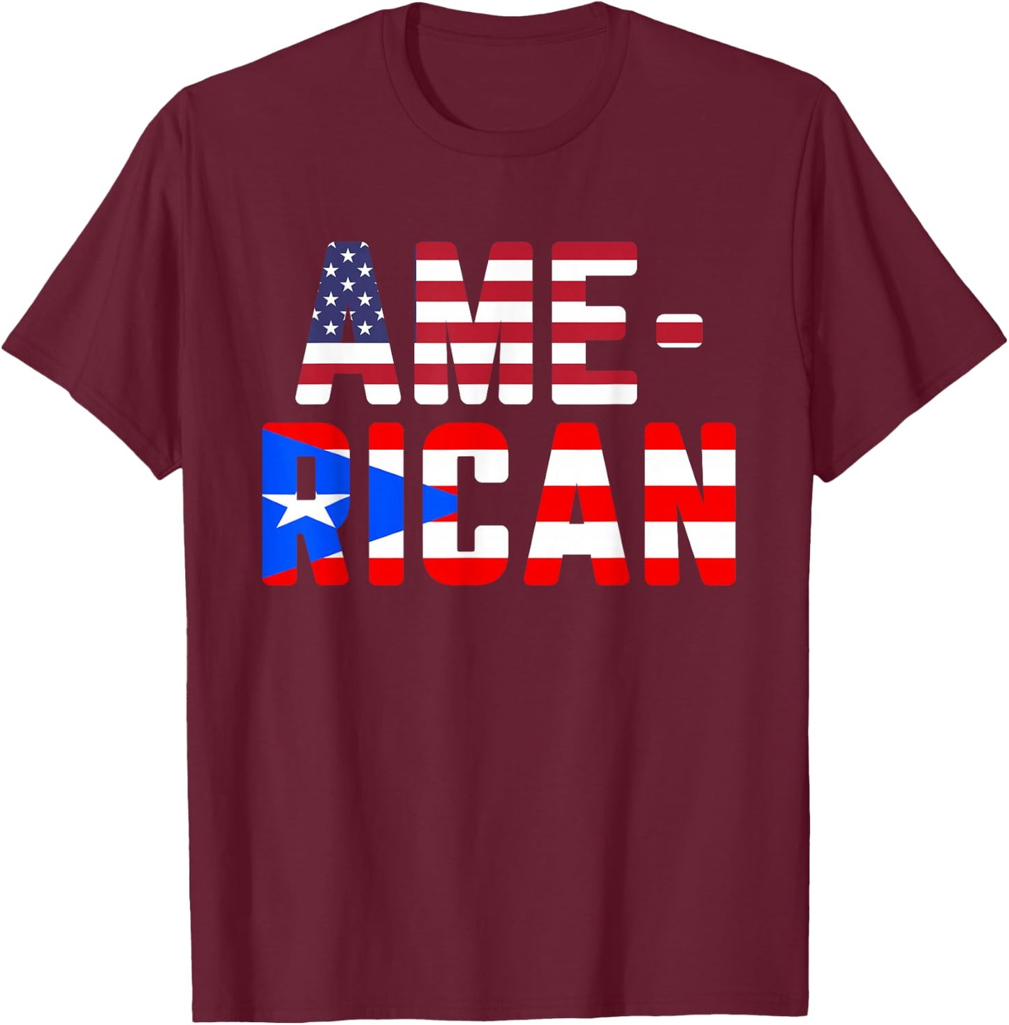 American Puerto Rican USA Puerto Rico Boricua T-Shirt - T-Shirt | Maroon