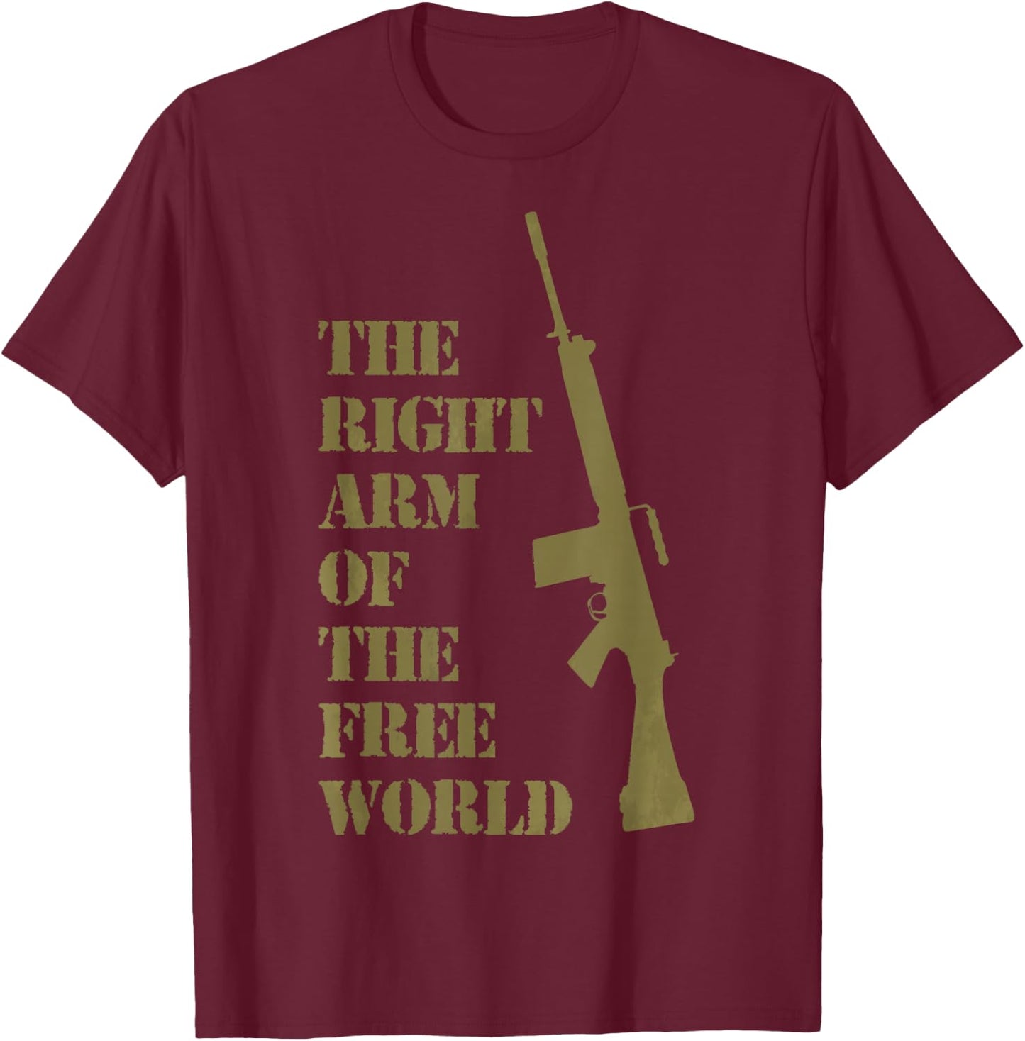 FN FAL fan t shirt 7.62 mm The right arm of the free world T-Shirt - T-Shirt | Maroon