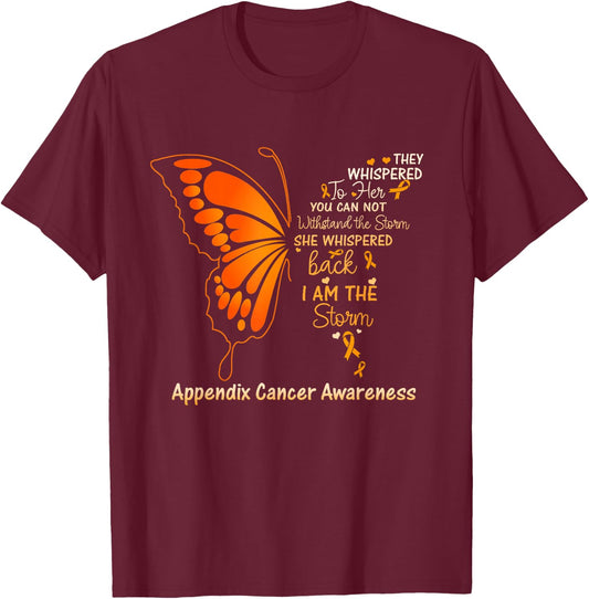 Appendix Cancer I am the Storm T-Shirt - T-Shirt | Maroon