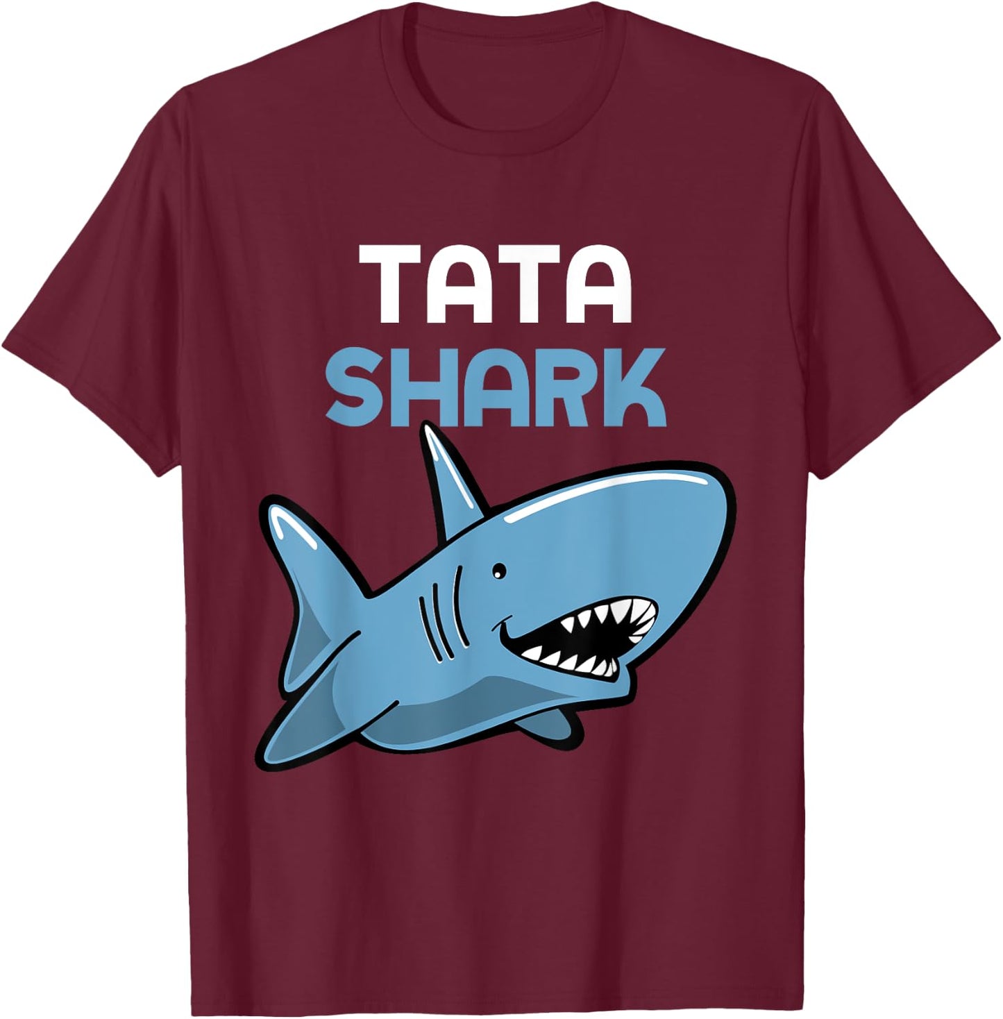 Tata Shark Funny Family T-Shirt - T-Shirt | Maroon