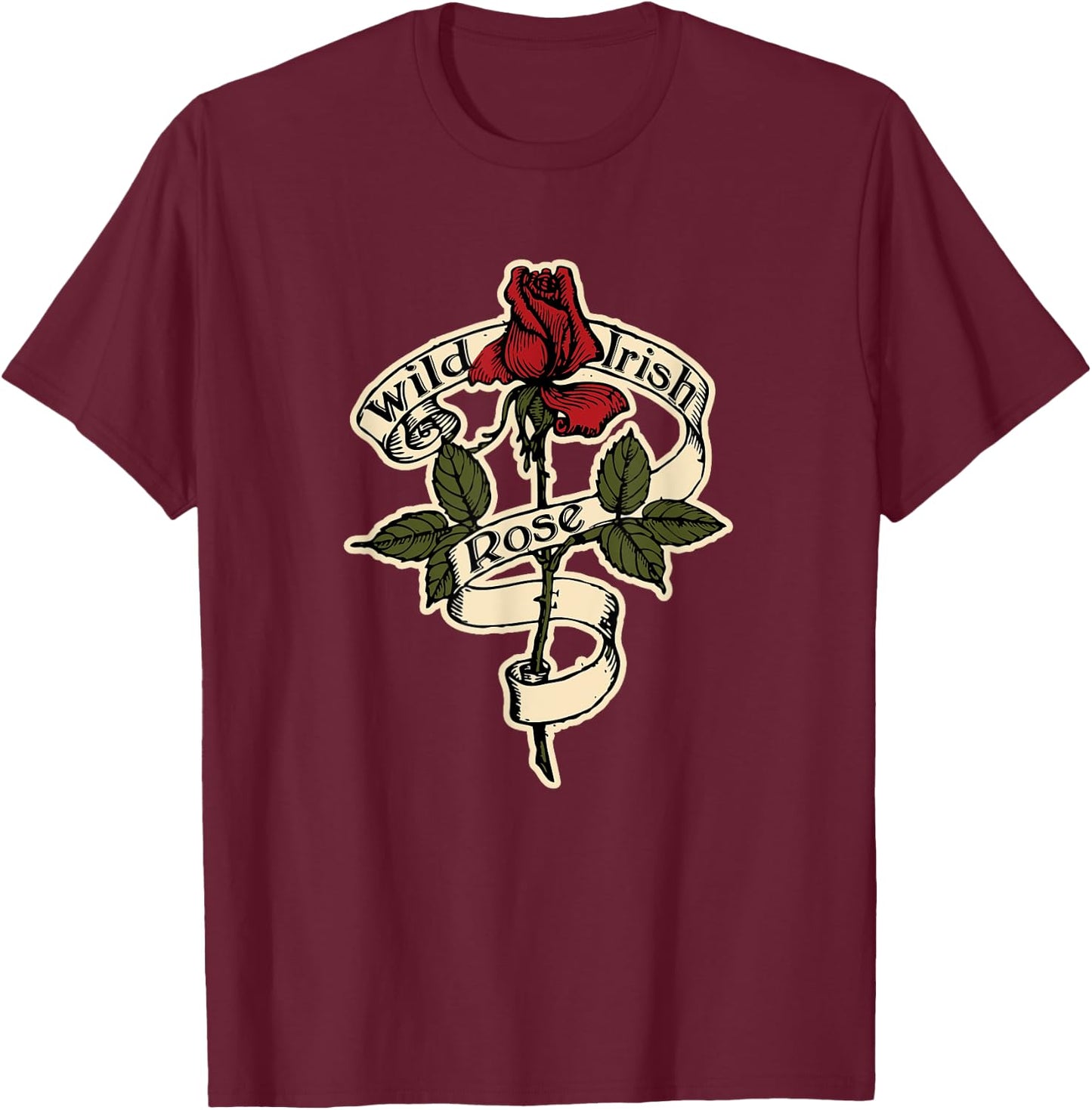 Wild Irish Rose shirt for St. Patrick's Day T-Shirt - T-Shirt | Maroon
