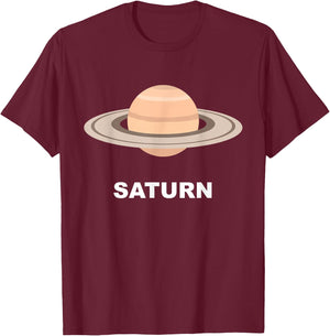 Solar System Group Costumes - Giant Planet Saturn Costume T-Shirt - T-Shirt | Maroon