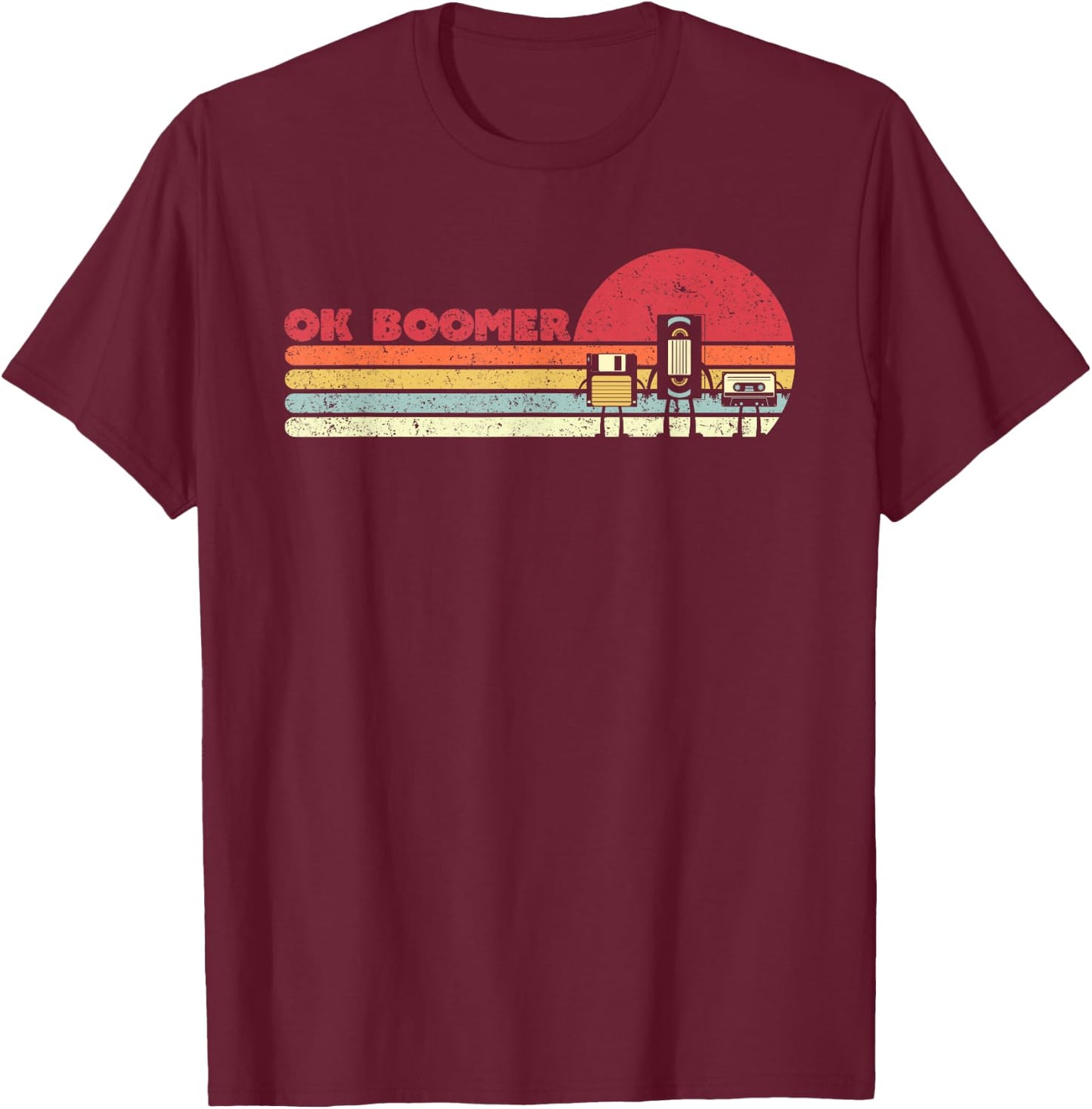 Ok Boomer Shirt Vintage T-Shirt - T-Shirt | Maroon
