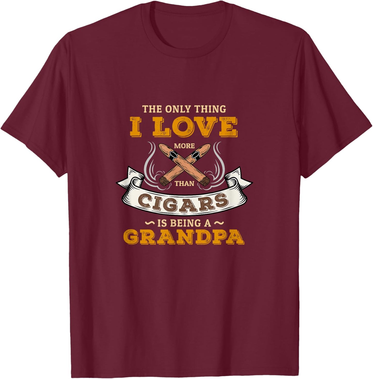 Funny Cigars Grandpa Retirement Scotch Gift Dad T-Shirt - T-Shirt | Maroon