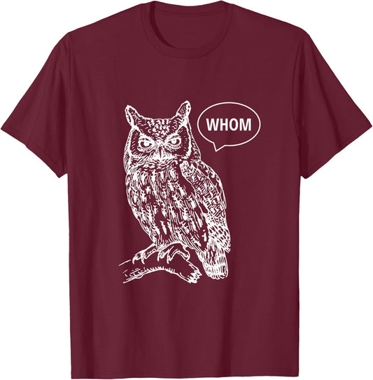 Owl Whom T-Shirt - T-Shirt | Maroon