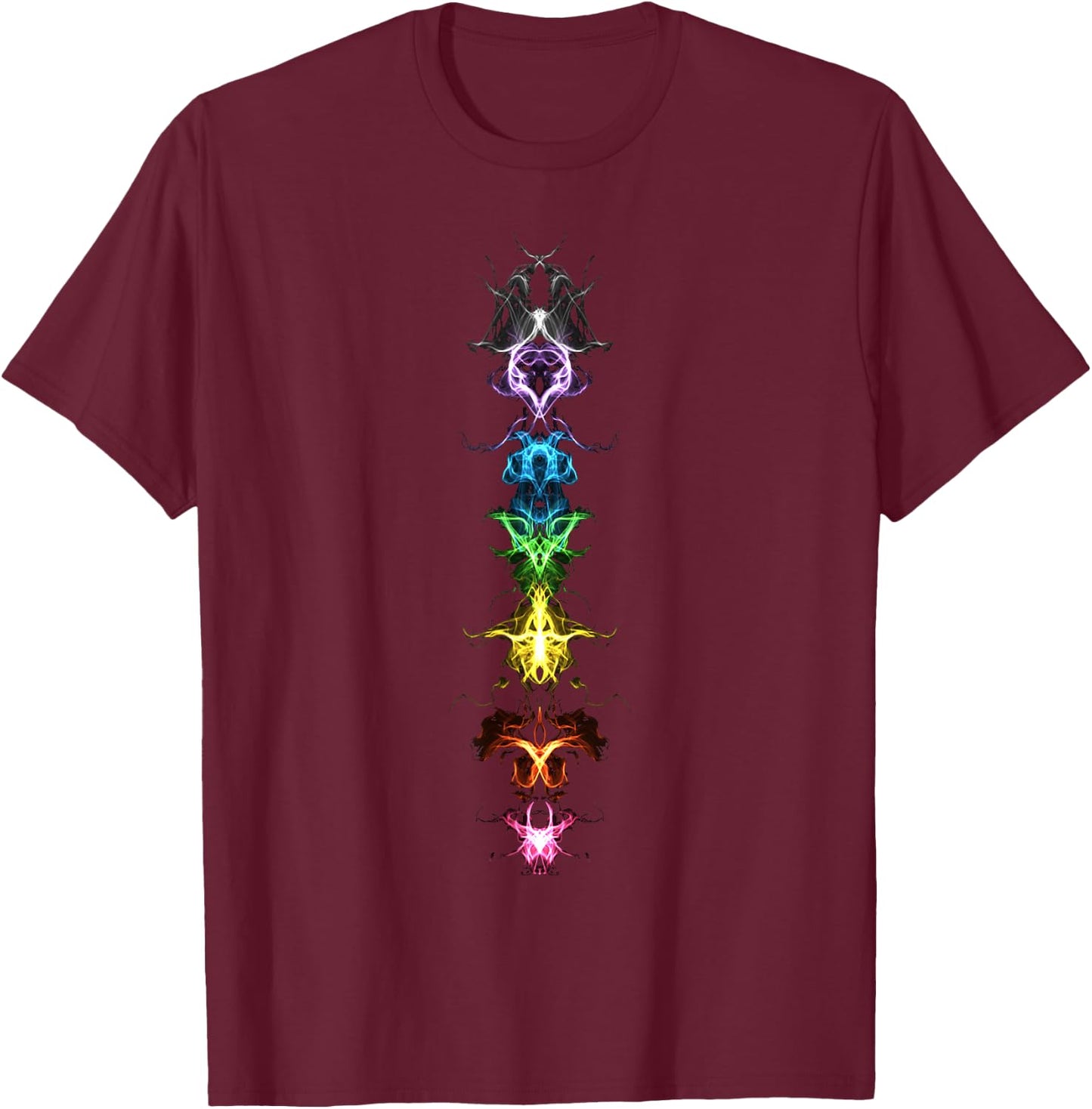 Chakras Fractal Buddhism Awareness Rainbow Power T-Shirt - T-Shirt | Maroon