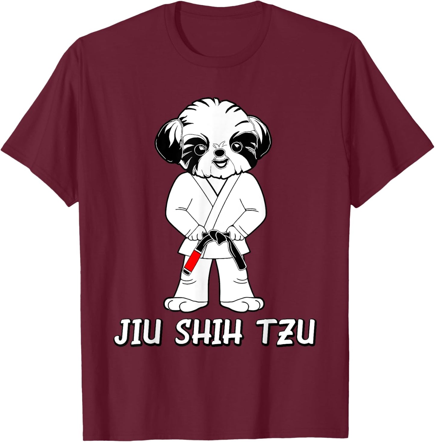 Jiu Jitsu BJJ Shih Tzu Martial Arts Practitioner T-Shirt - T-Shirt | Maroon