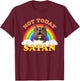 Not Today Satan Funny Rainbow Cat Meme Men Women Girls Kids T-Shirt - T-Shirt | Maroon