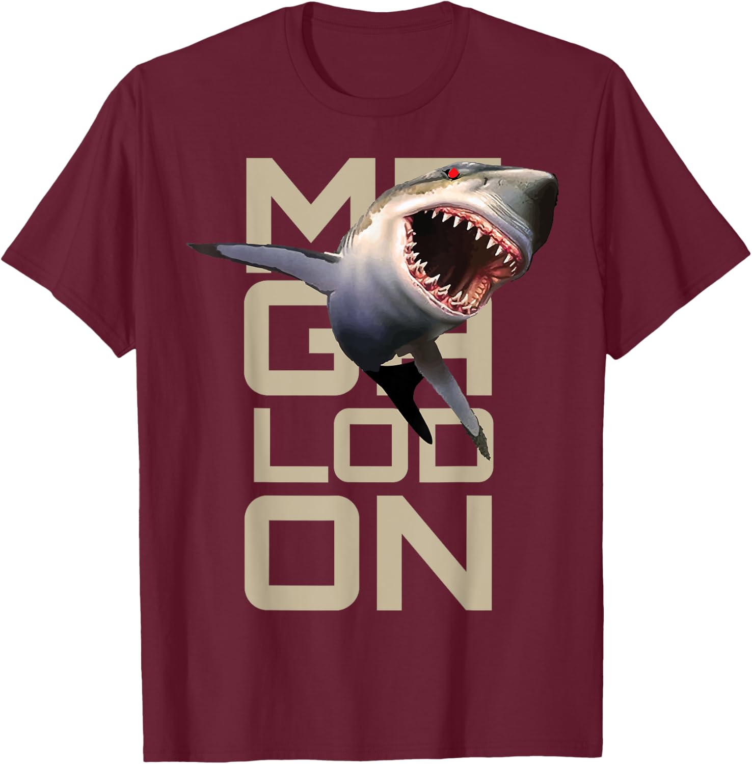 Megalodon Megladon Shark Extinct Biggest Shark Ever T-Shirt - T-Shirt | Maroon