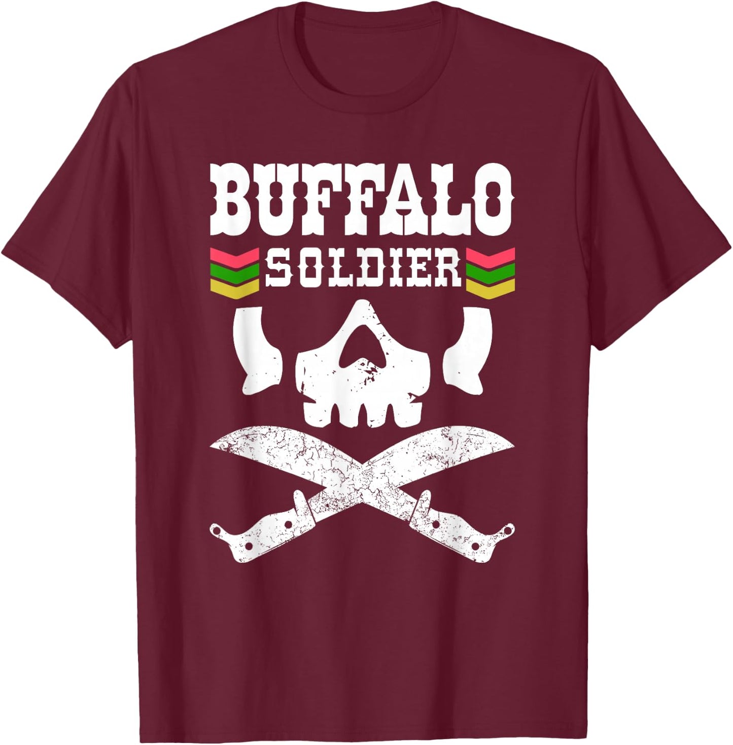 Buffalo Soldier! Rastafarian T-Shirt - T-Shirt | Maroon