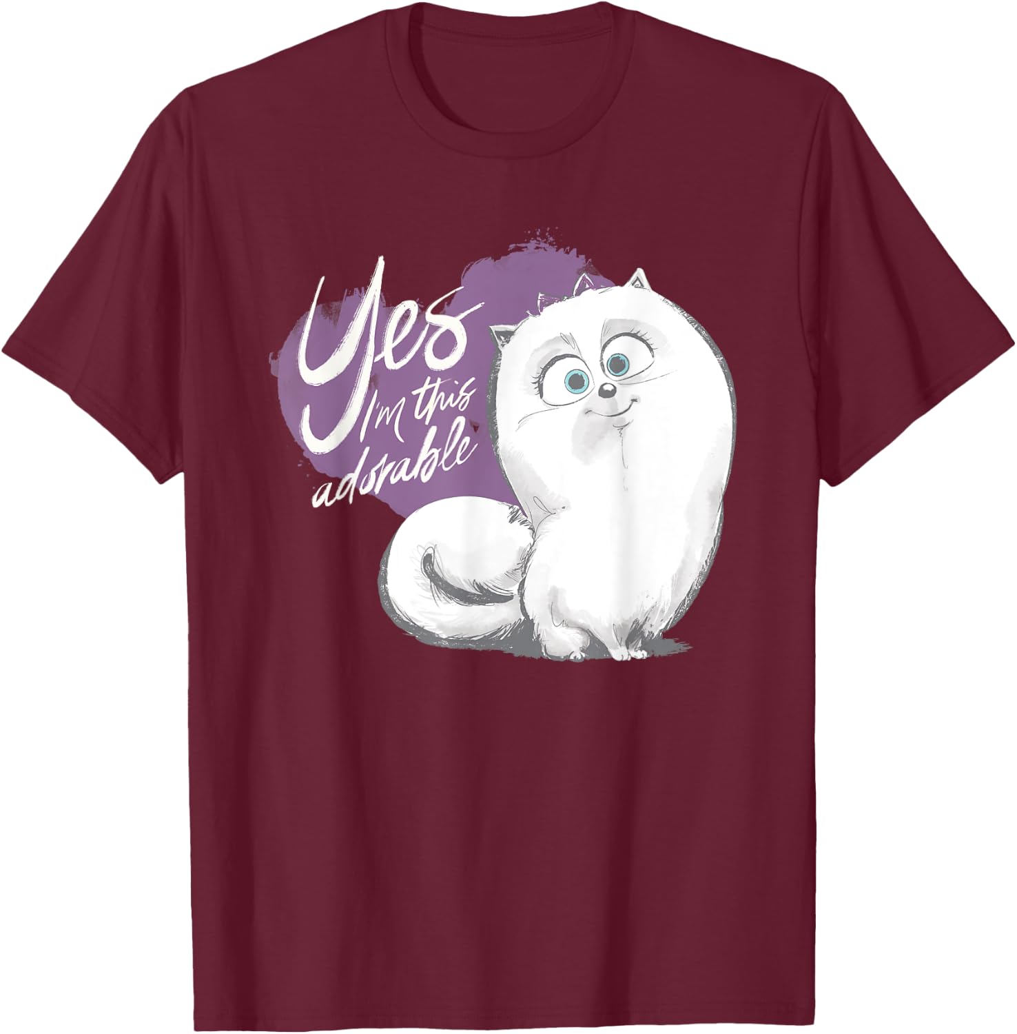 Pets 2 Gidget I'm Adorable T-Shirt - T-Shirt | Maroon