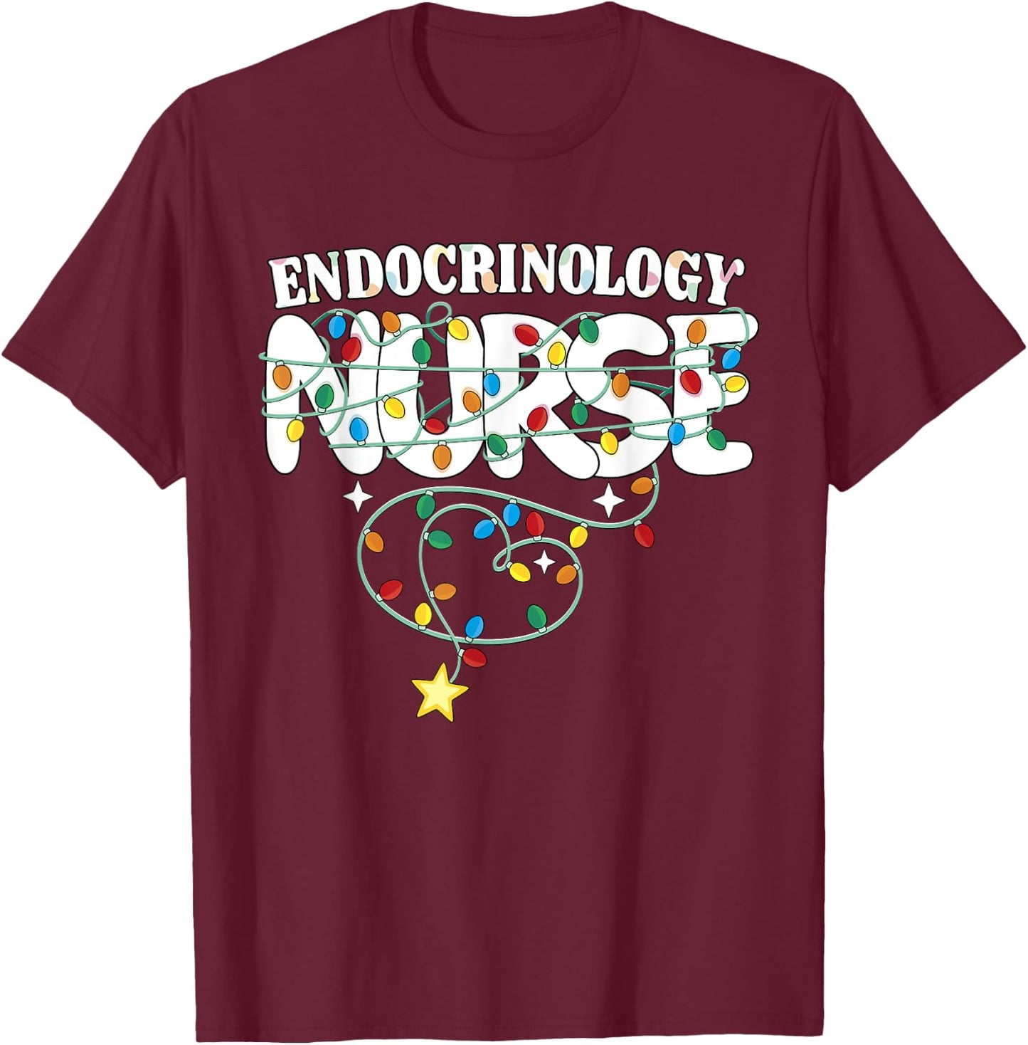 Endocrinology Nurse Christmas Endocrine Nursing NP RN Squad T-Shirt - T-Shirt | Maroon