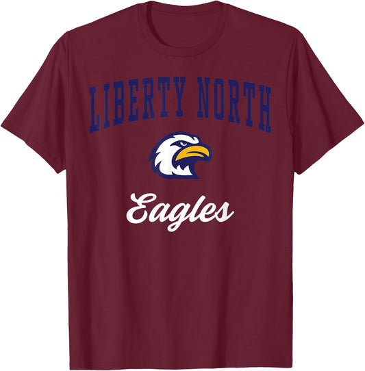 Liberty North High School Eagles T-Shirt - T-Shirt | Maroon