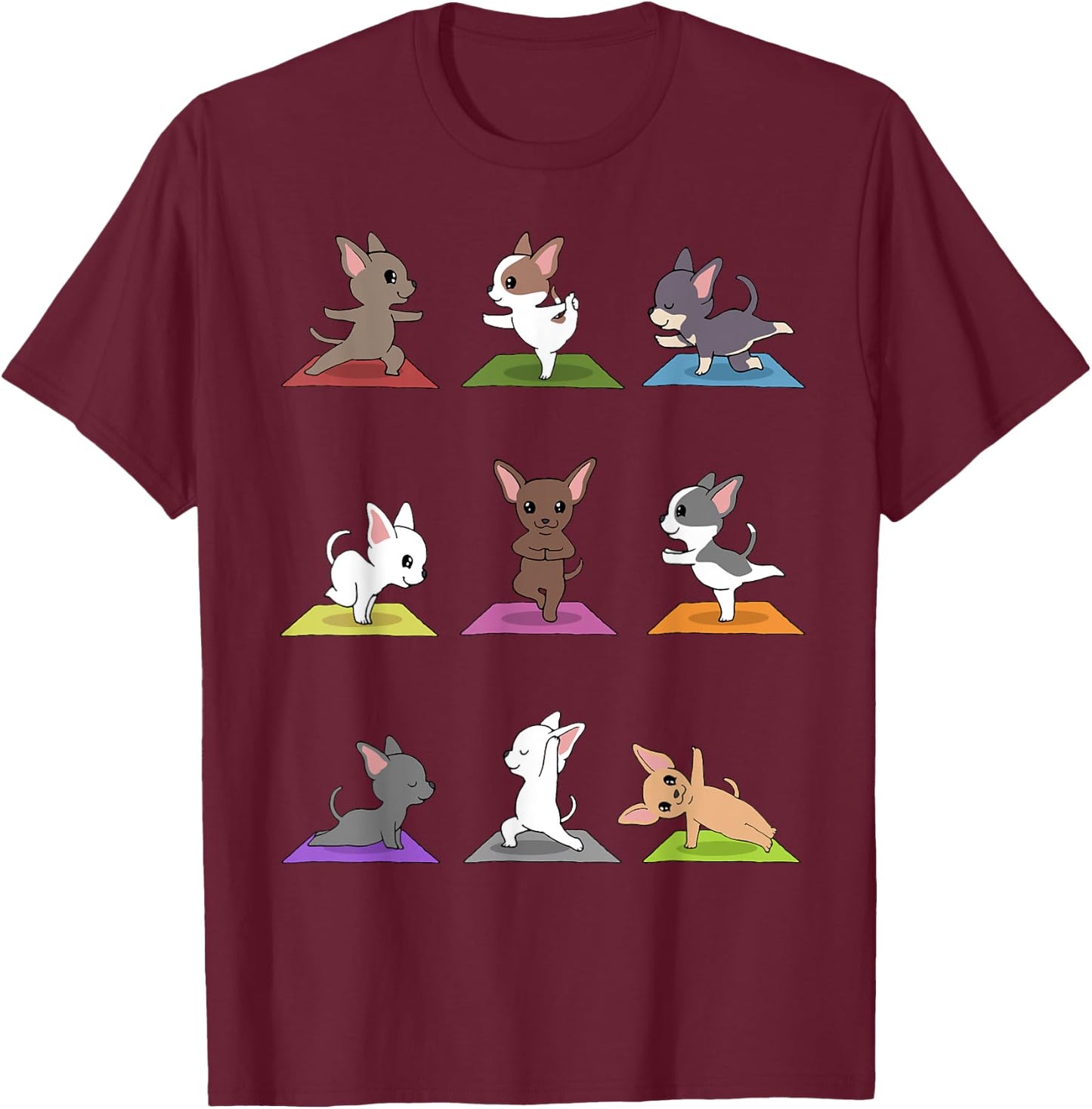 Chihuahua Yoga for a Yoga Workout Fan T-Shirt - T-Shirt | Maroon