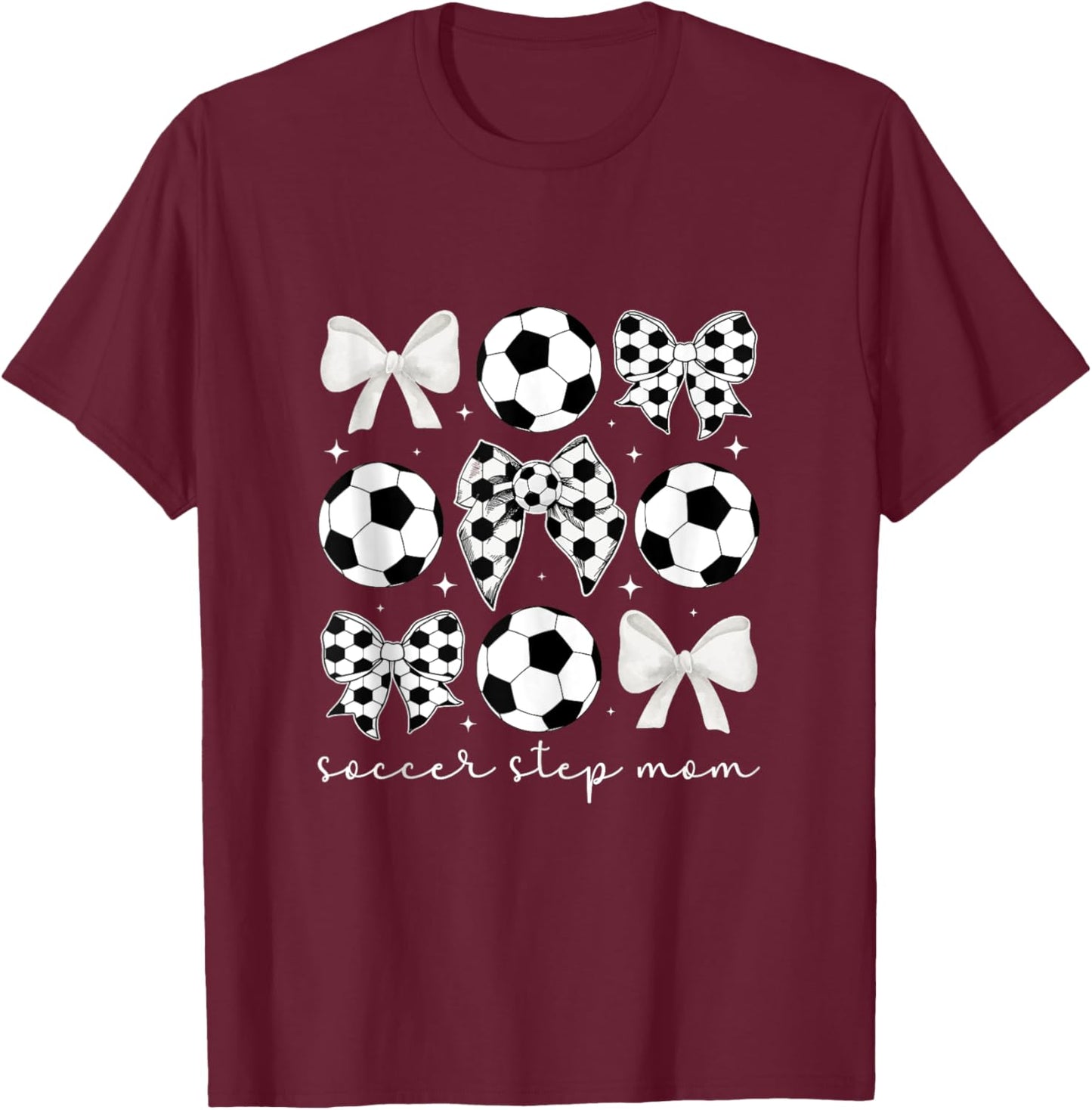 Soccer Step-Mom Of A Soccer Player Stepmother Coquette T-Shirt - T-Shirt | Maroon