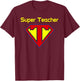 Superteacher Superhero Funny Teacher T-Shirt - T-Shirt | Maroon