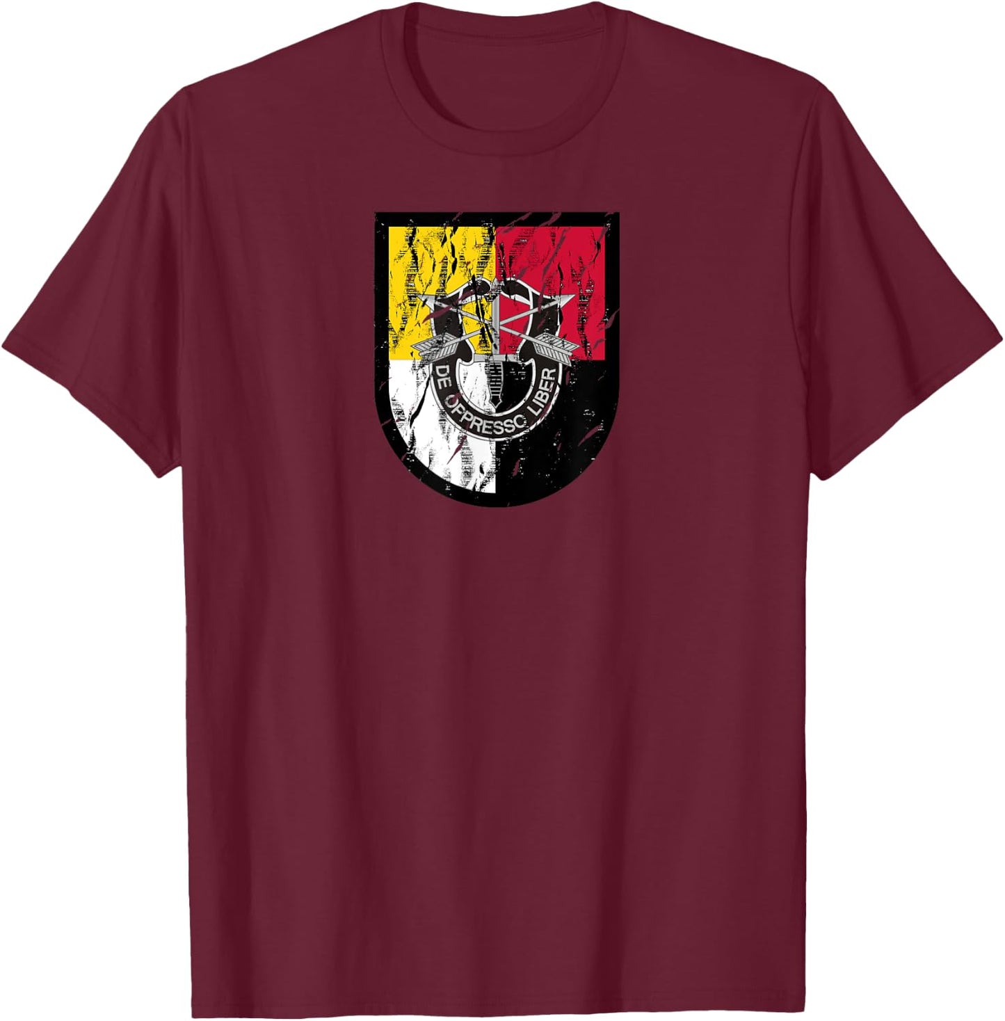 US Special Forces Shirt - 3rd Group (SFG) - Distressed T-Shirt - T-Shirt | Maroon