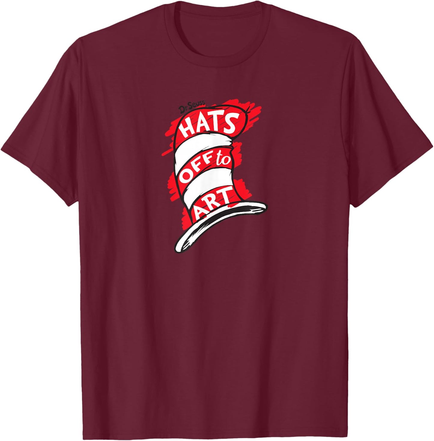 Dr. Seuss Hats Off To Art T-Shirt - T-Shirt | Maroon