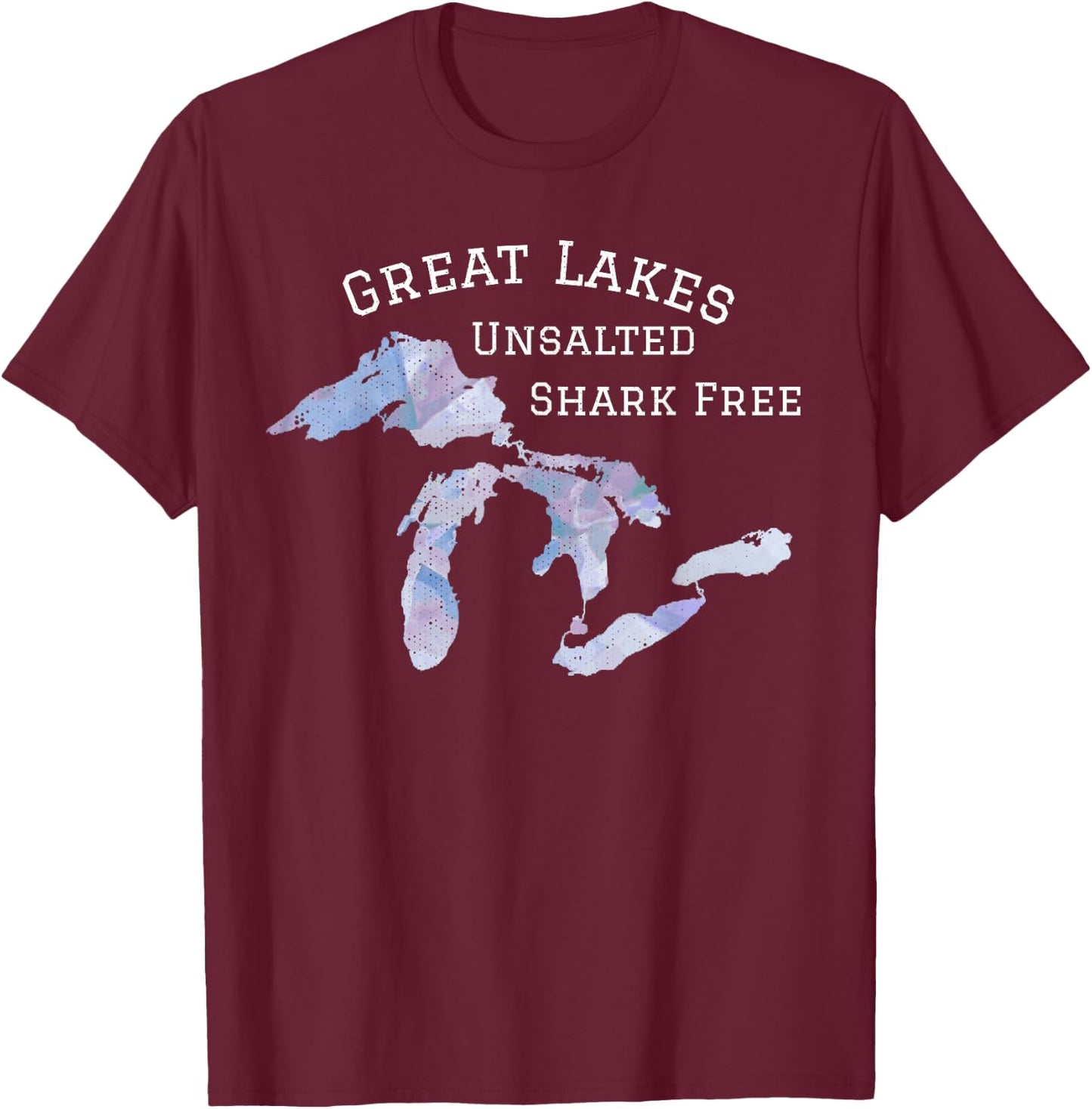 Salt-Free Shark Free Great Lakes T-Shirt - T-Shirt | Maroon