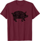 Parts of Pork Funny Hog Meat Cuts Chefs Cooks Butchers Gift T-Shirt - T-Shirt | Maroon